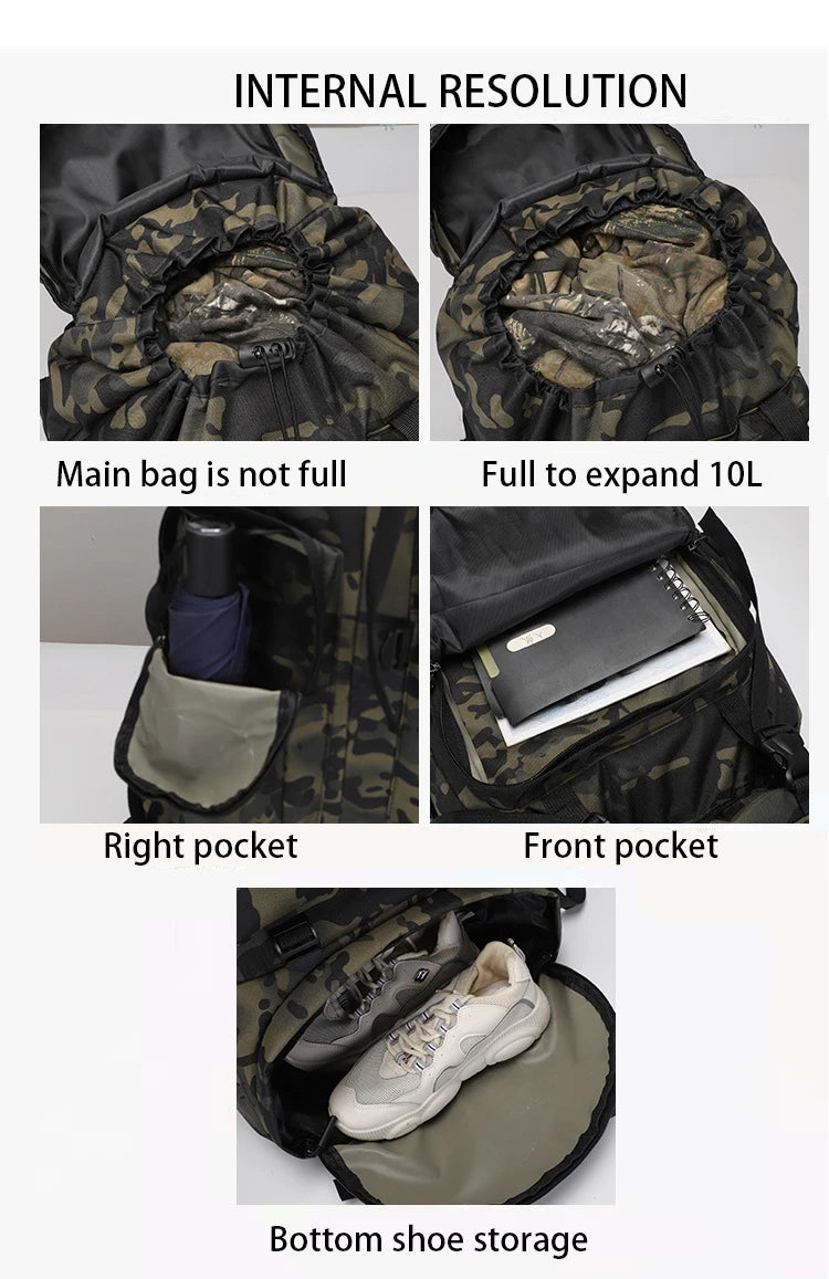 80L Large Capacity Waterproof Camouflage Outdoor Backpack