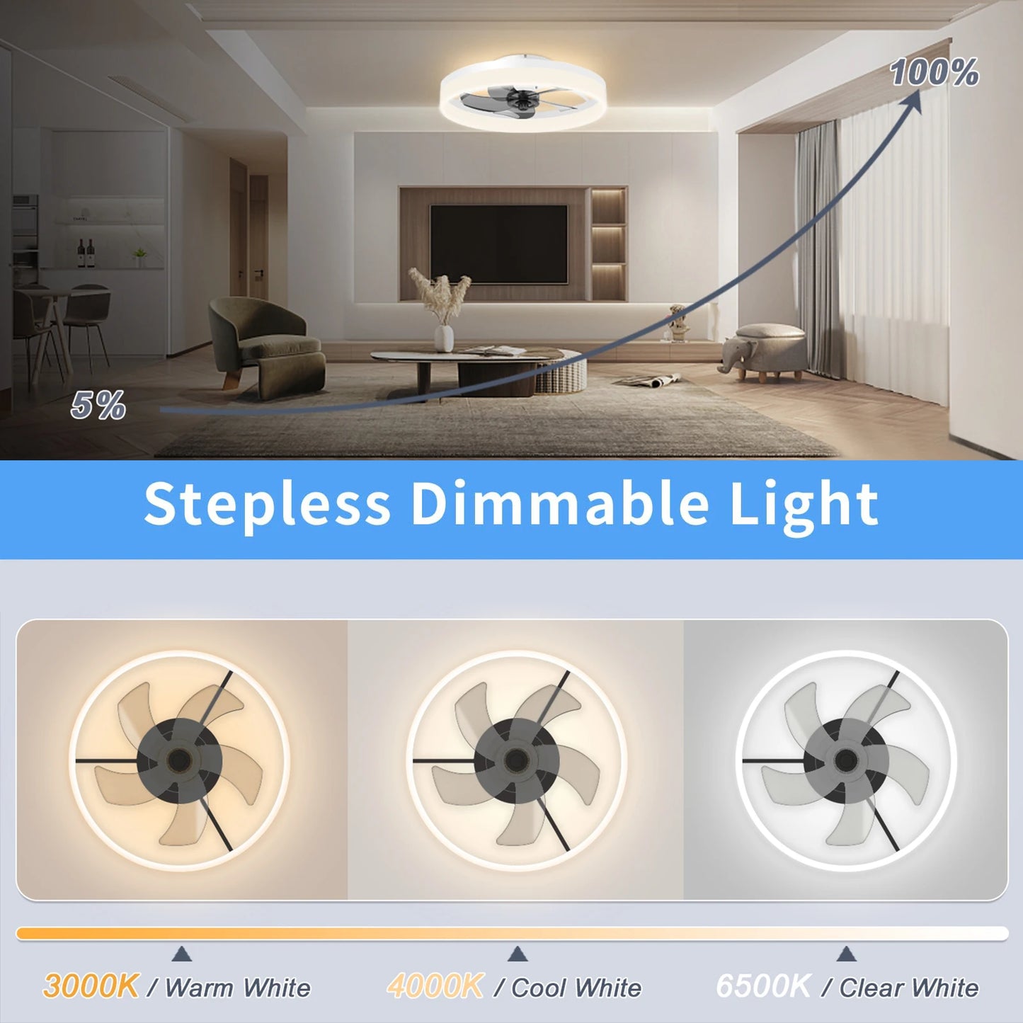 Cartmela LED Chandelier Fan – Remote-Controlled Ceiling Fan