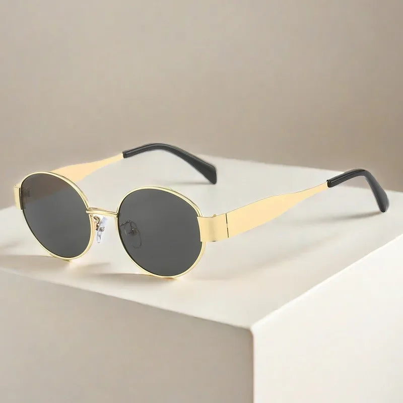 Vintage Oval Metal Sunglasses – Fashion UV Protection Eyewear