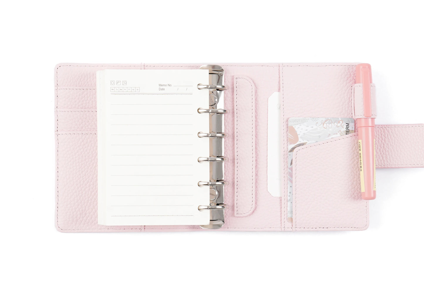 Elite Pocket A7 Rings Planner Cover – Pebbled Grain Leather, 25mm Rings