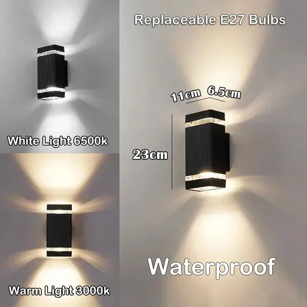 Outdoor Waterproof Street Wall Light – LED E27 Bulb Fixture