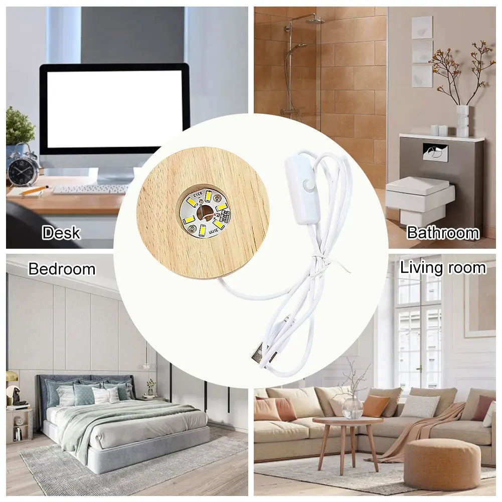 USB LED Galaxy Crystal Ball Lamp – 3D Moon Planet Night Light