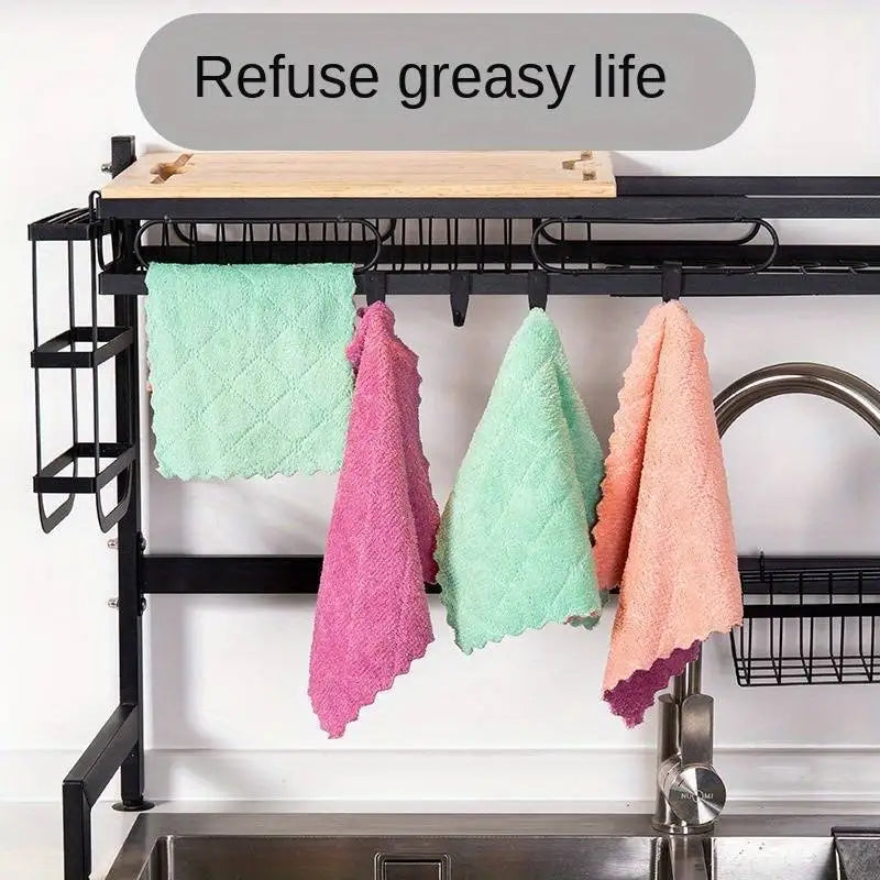 10pcs Microfiber Dish Cloths – Double-Sided Cleaning Rags for Kitchen