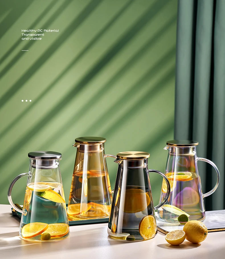 Heat-Resistant Glass Water Jug with Cups – Large Capacity