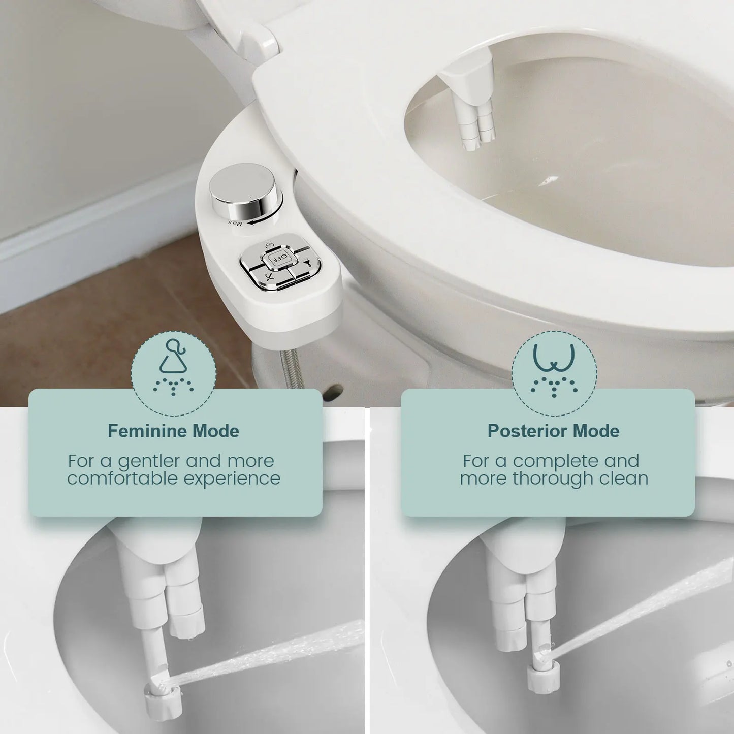 Cartmela Non-Electric Dual Nozzle Bidet Attachment