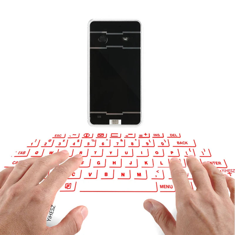 Portable Laser Bluetooth Keyboard with Mouse for Phone & Tablet