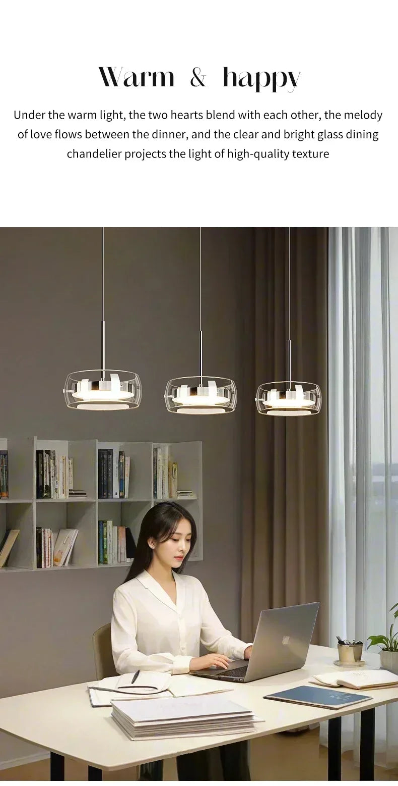 Cartmela Modern LED Glass Pendant Light