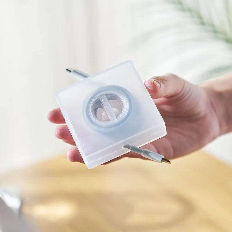 Portable Transparent Cable Organizer & Retractable Wire Winder