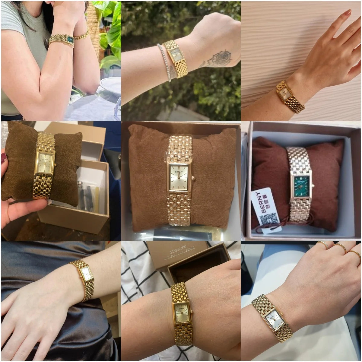 Gold Square Women’s Quartz Wristwatch | Luxury Fashion Watch