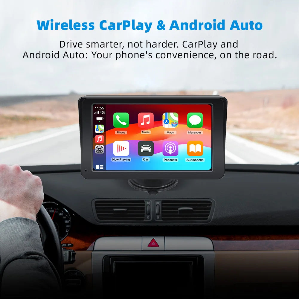 Universal 7" Car Radio Touch Screen with Apple CarPlay & Android