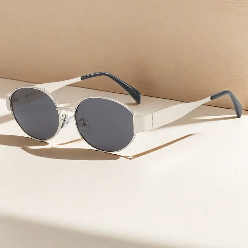 Vintage Oval Metal Sunglasses – Fashion UV Protection Eyewear