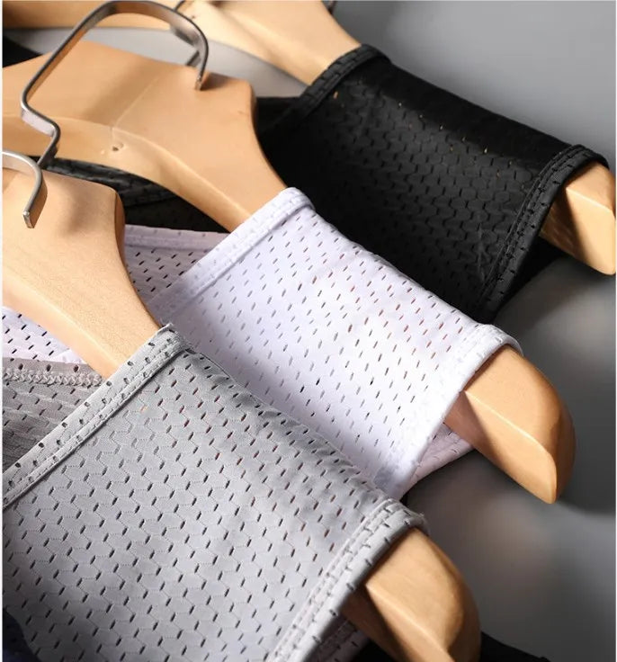 Men’s Ice Silk Mesh Tank Top Bodybuilding Fitness Vest