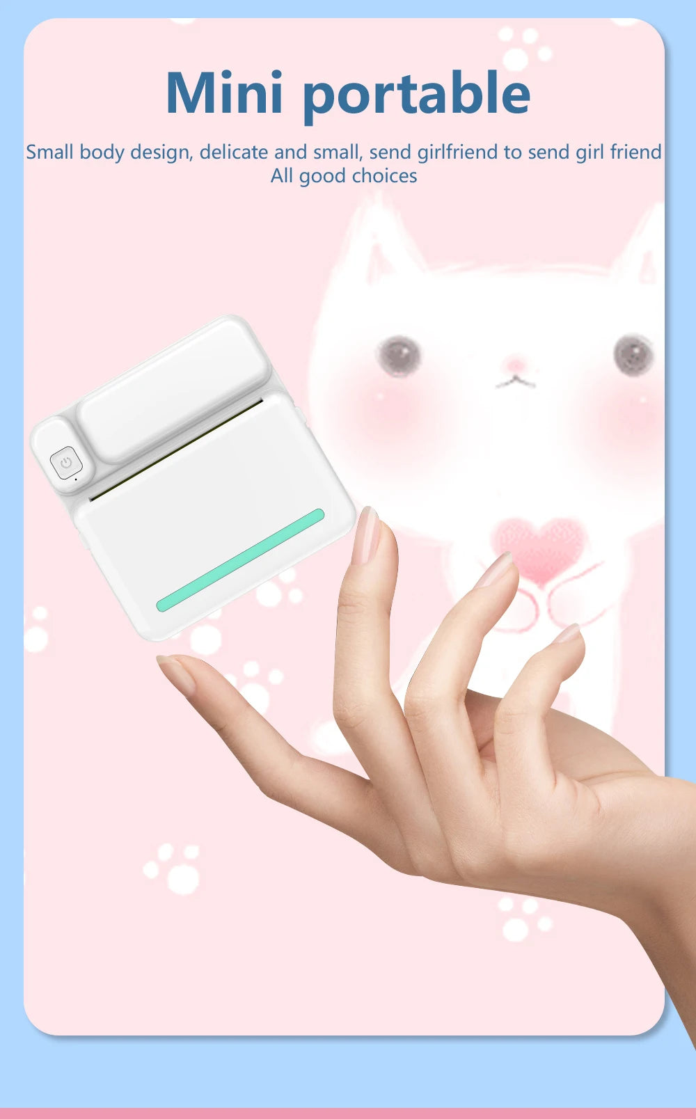 Mini Bluetooth Label Printer – Portable Error Note Photo Printer