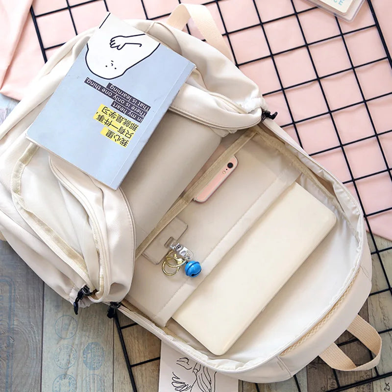 Fashion Waterproof Nylon Backpack – Schoolbag for Teens & Students