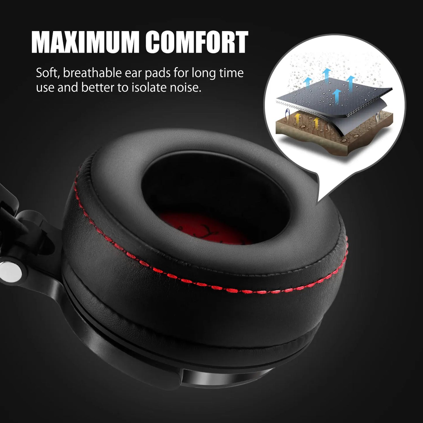 Professional Wired DJ Headphones – Over Ear with Mic & Hi-Res Audio