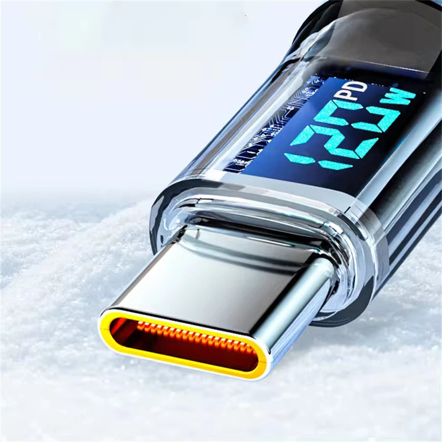 NNBILI 120W Type-C Cable – Fast Charging with LED Display