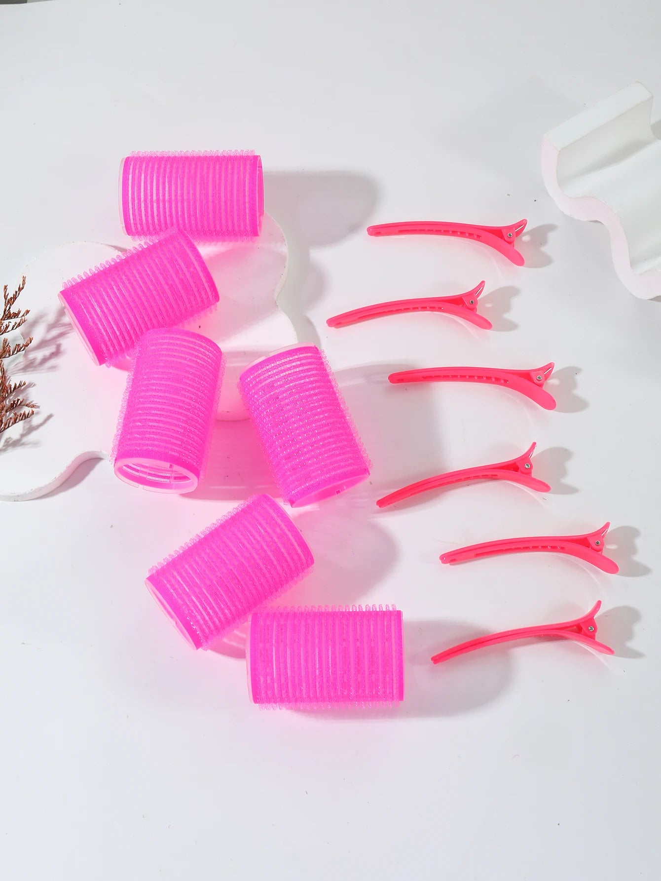 12pcs Self-Adhesive Hair Curlers & Bangs Clips for Styling Wigs