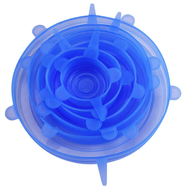 6pcs Silicone Food Covers – Reusable Airtight Stretch Lids Set