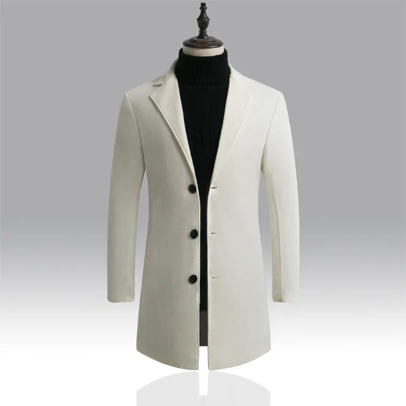 Cartmela 2024 Wool-Blend Long Coat for Men
