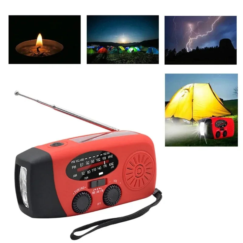 Emergency Hand Crank Radio – Solar, NOAA, Power Bank, FM/AM/WB