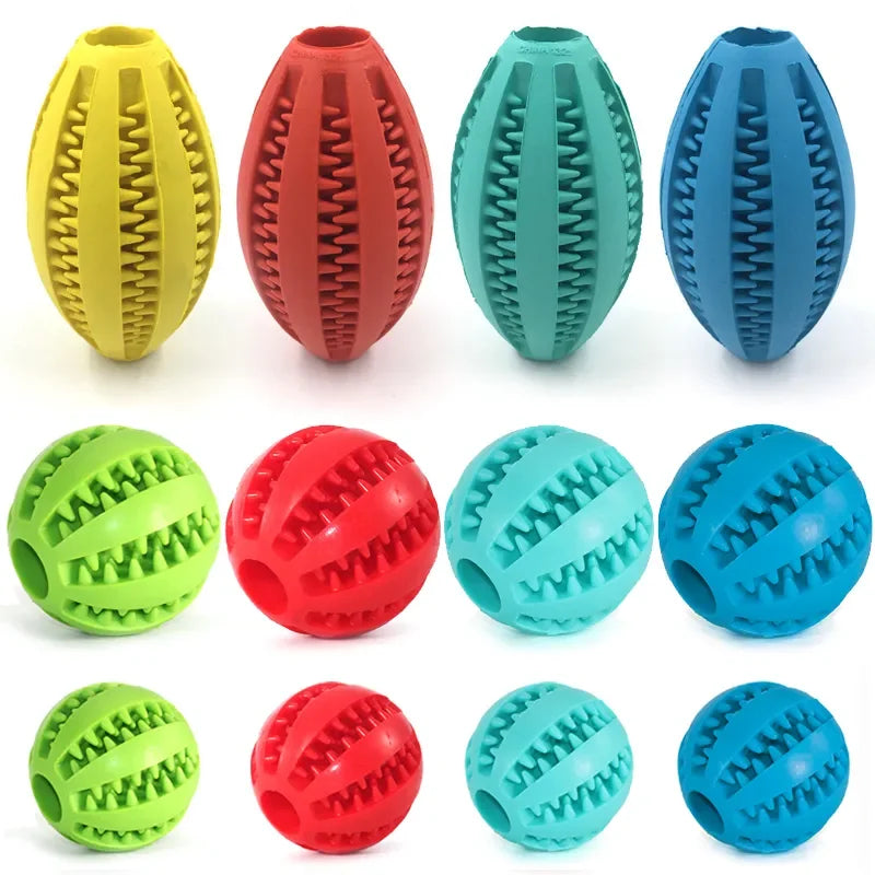 Dog Chew Toy Ball – Tough Rubber Teeth Cleaning Snack Ball