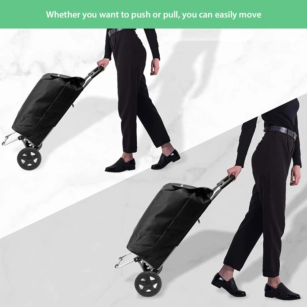 Folding Shopping Cart – Portable Wheeled Trolley with 30kg Load