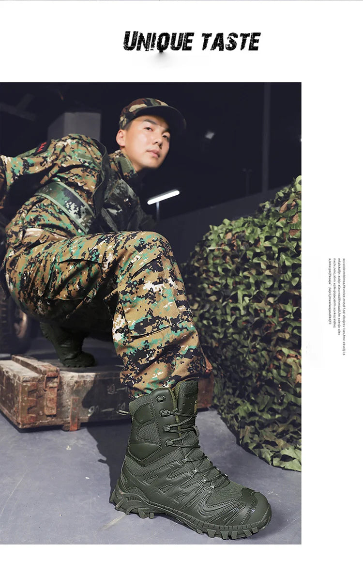 Special Forces Desert Combat Tactical Men's Tall Boots