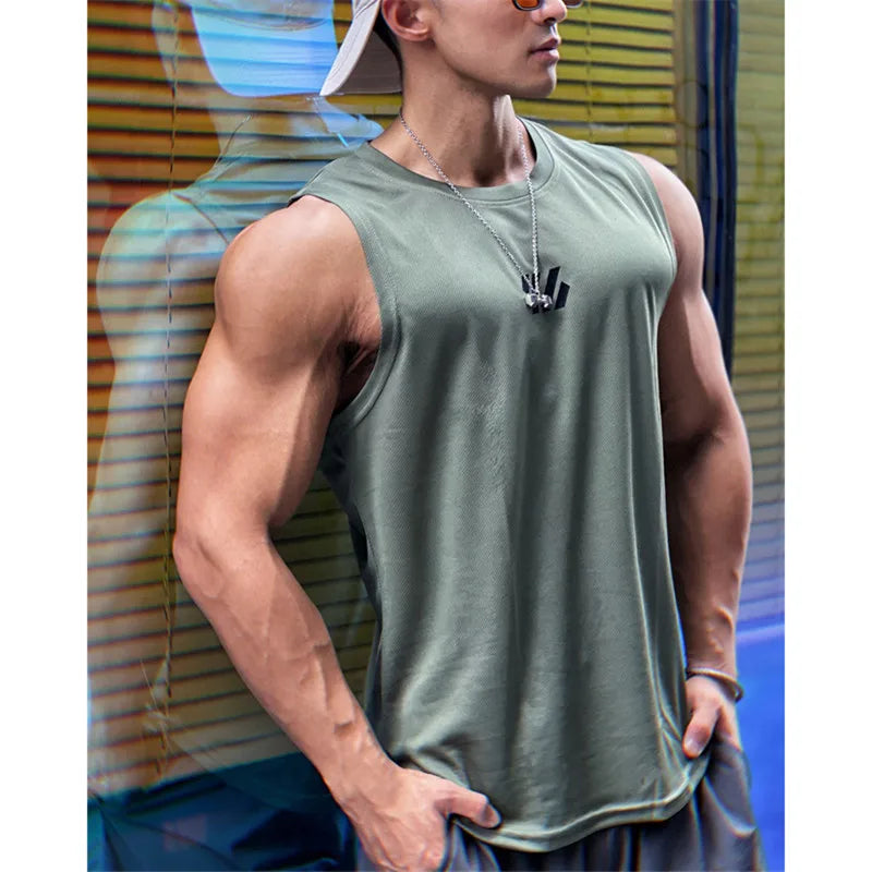 2024 New Summer Men's Gym Vest | Mesh Sleeveless Fitness Tank Top