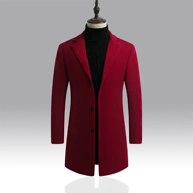 Cartmela 2024 Wool-Blend Long Coat for Men