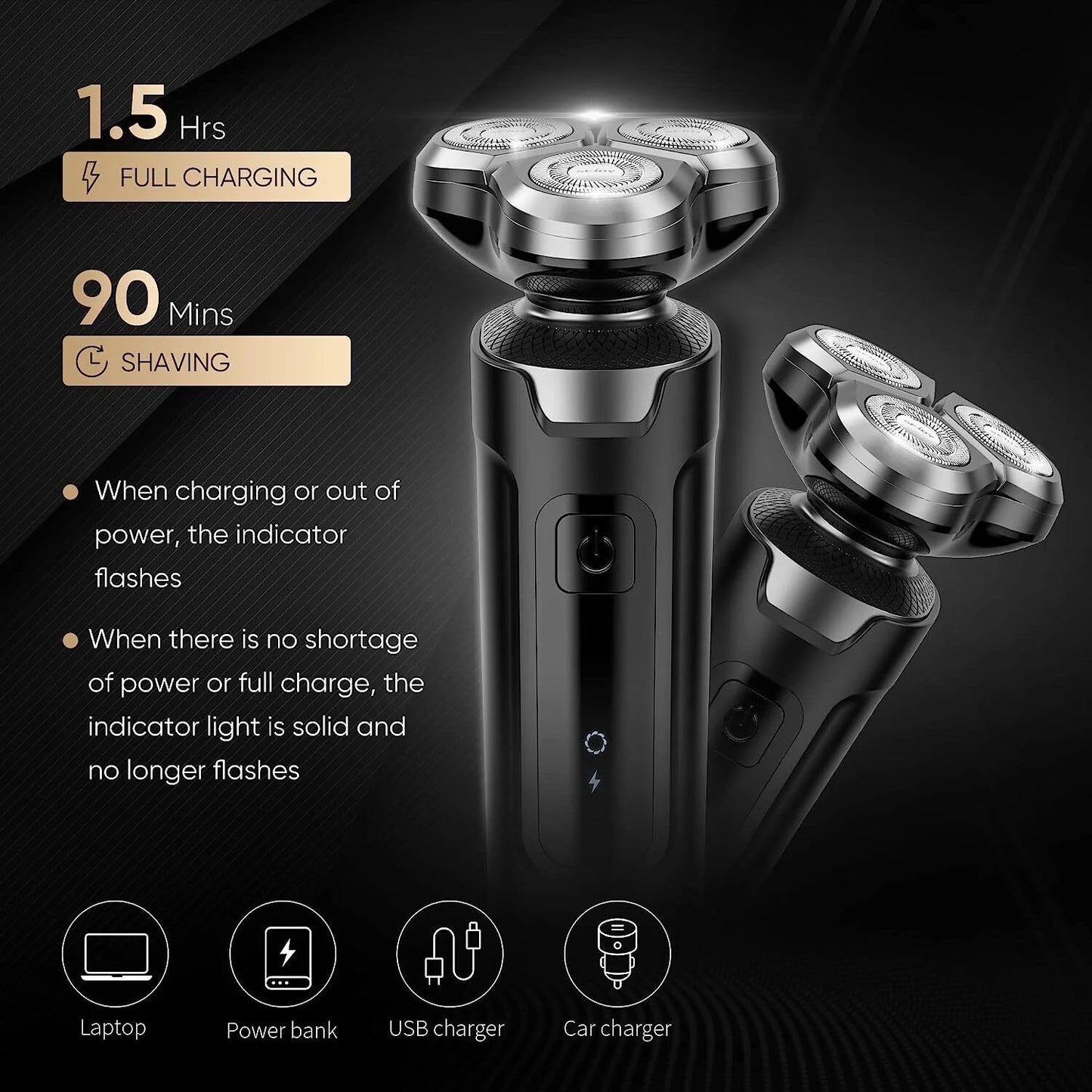 3-in-1 Electric Shaver – Beard, Nose & Razor Trimmer Waterproof