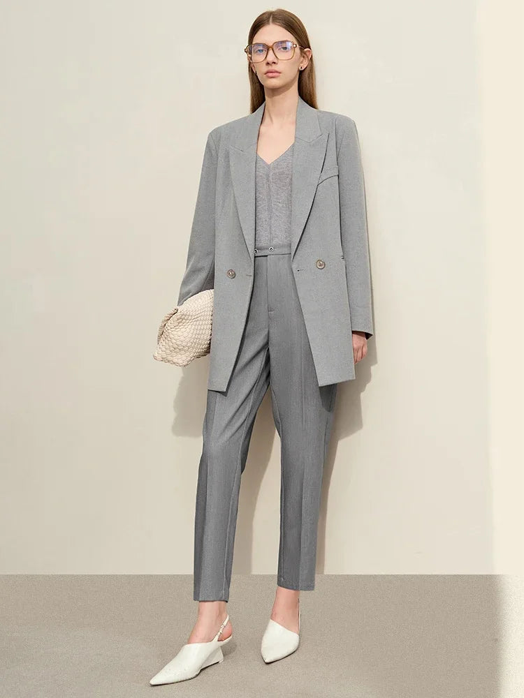 Women’s Straight Casual Pants – Summer Elastic Waist Office Wear