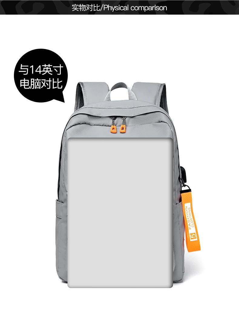 Lightweight Urban Men’s Backpack – Waterproof USB Laptop Bag