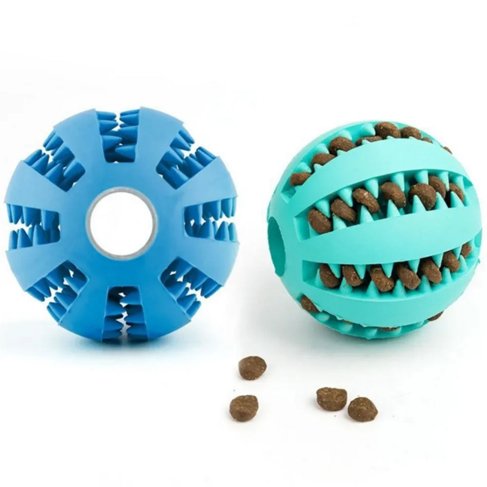 Dog Chew Toy Ball – Tough Rubber Teeth Cleaning Snack Ball