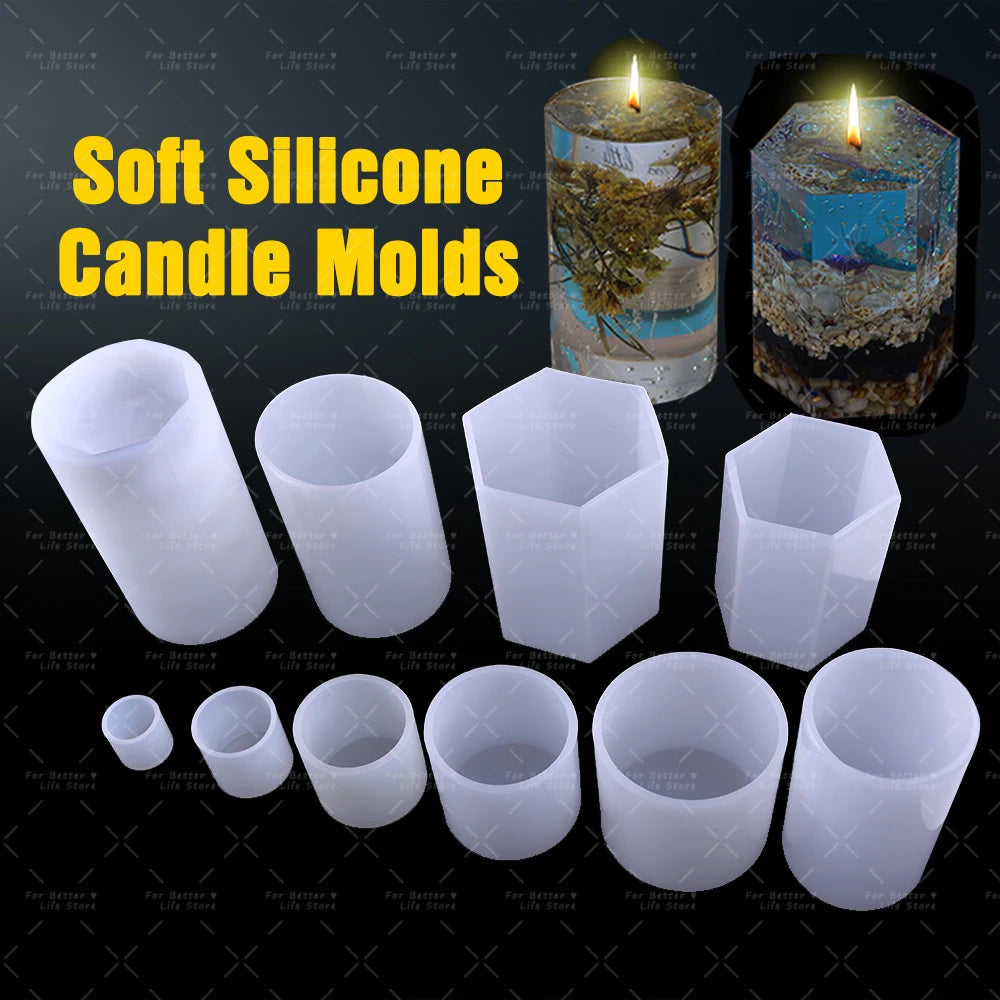 Cylindrical Hexagon Silicone Mold – DIY Resin & Candle Mould