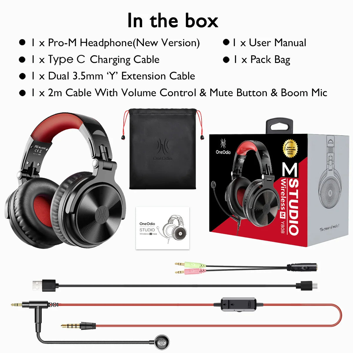 2-in-1 Bluetooth 5.2 Headphones – Wireless & Wired with Mic