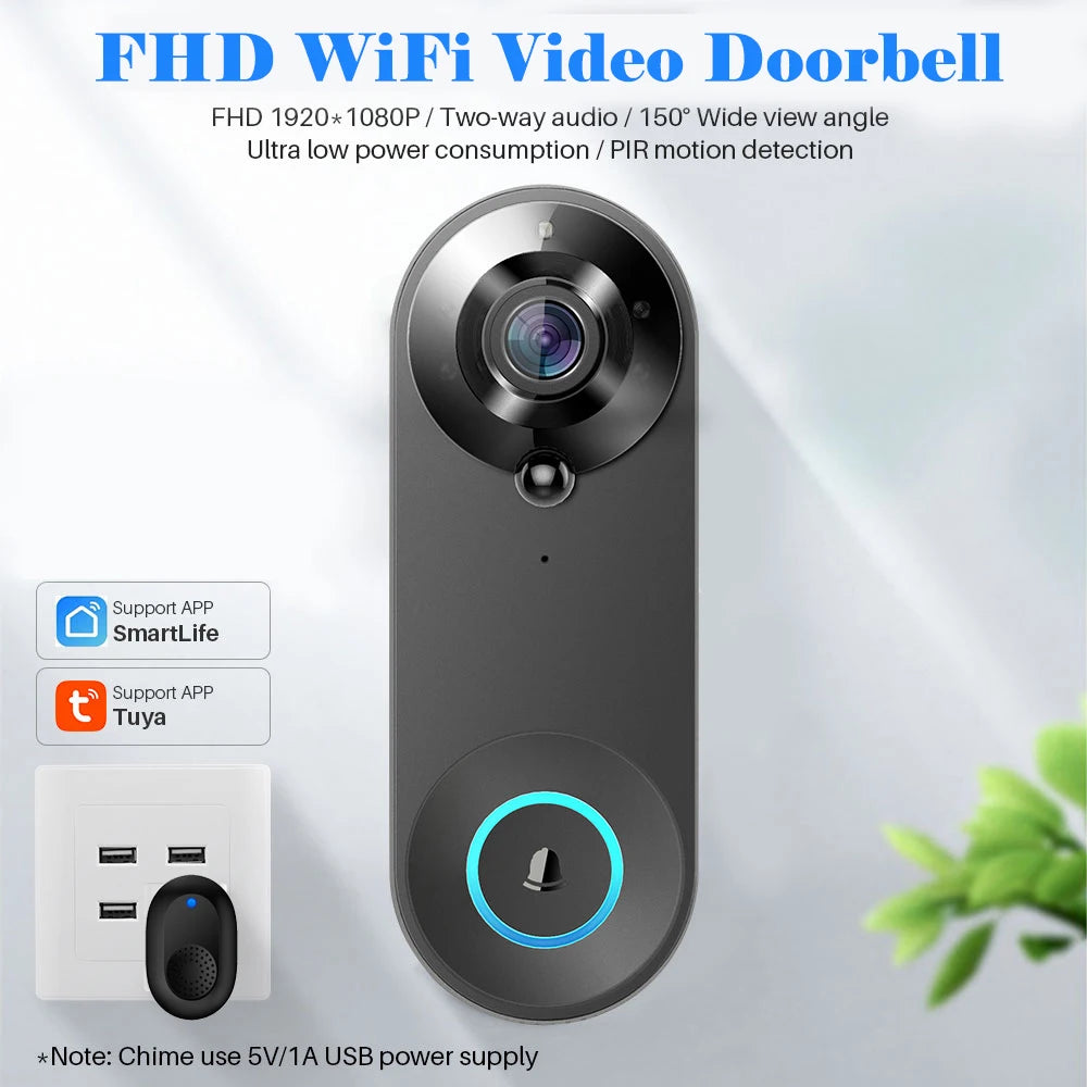 Cartmela 1080P WiFi Smart Video Doorbell | Wireless Home Security Camera