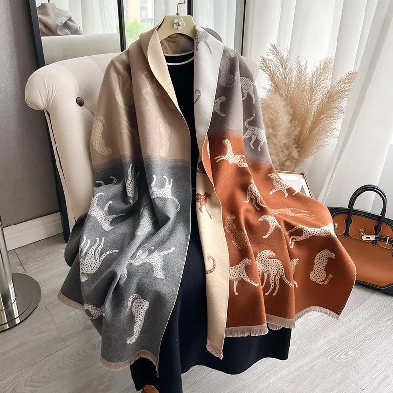 2024 Luxury Cashmere Travel Poncho – Warm Blanket Shawl Wrap