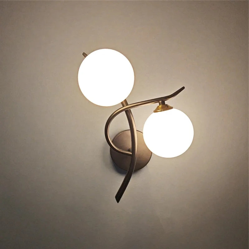 Nordic Modern Glass Ball Wall Lamp – LED Bed & Corridor Light