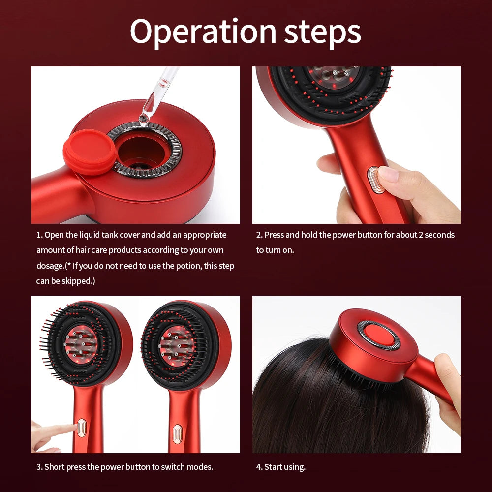 Electric Hair Regrowth Brush – Infrared Scalp Massager Comb