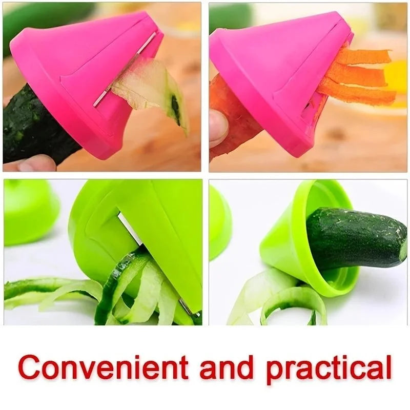 Rotating Shredder & Spiral Peeler – Manual Vegetable & Fruit Slicer