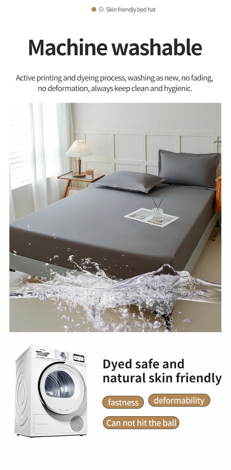Waterproof Fitted Bed Sheet – 360° Elastic Mattress Protector