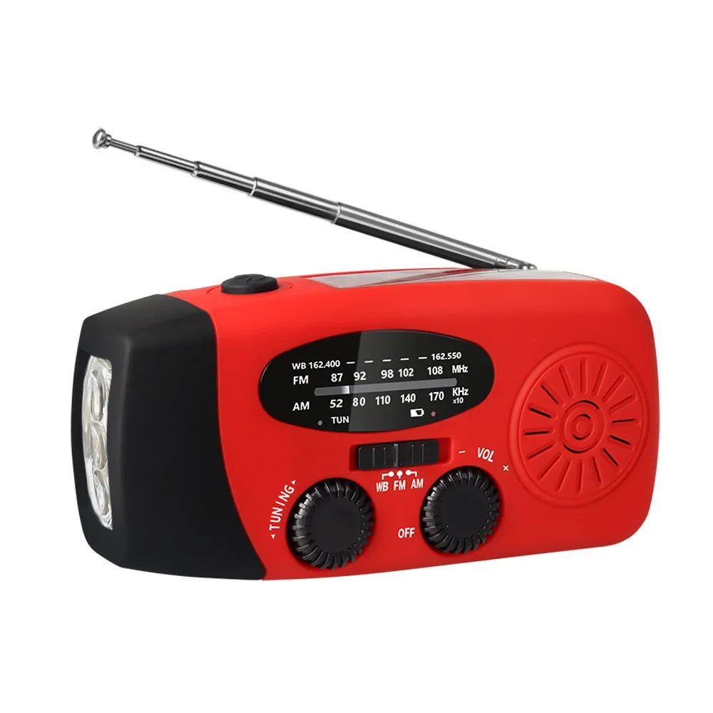 Emergency Hand Crank Radio – Solar, NOAA, Power Bank, FM/AM/WB