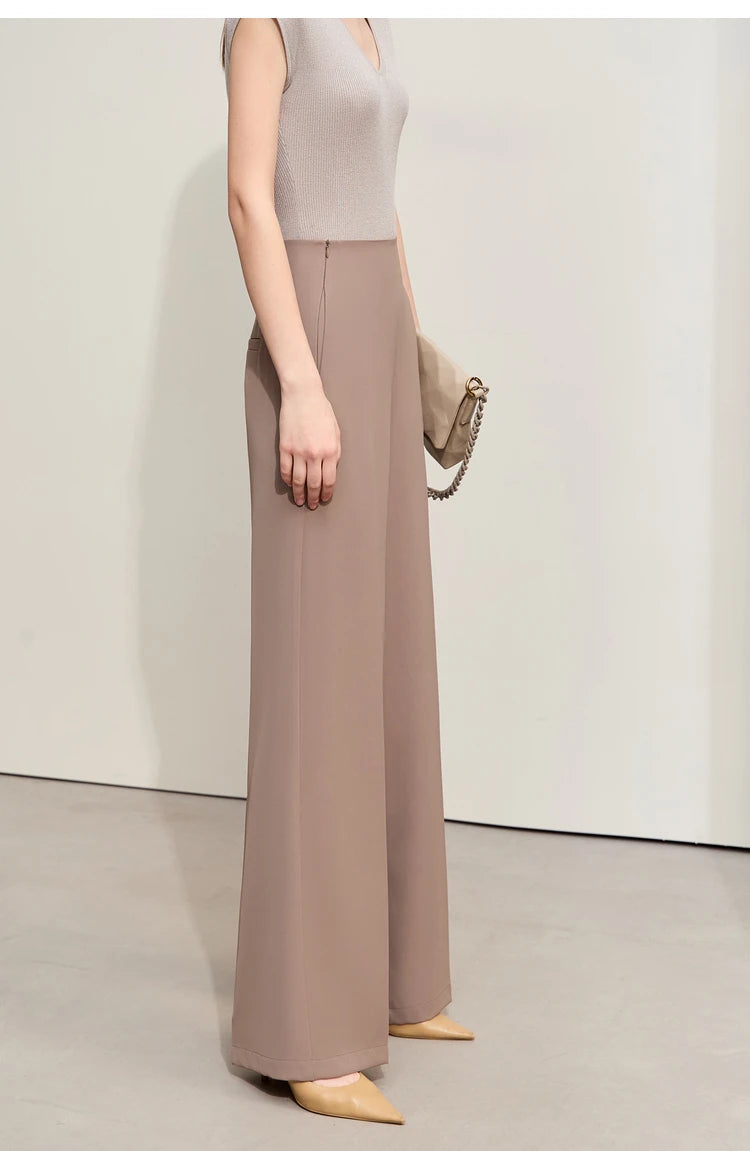 Women’s Wide-Legged Casual Pants – Summer Straight Full-Length Trousers