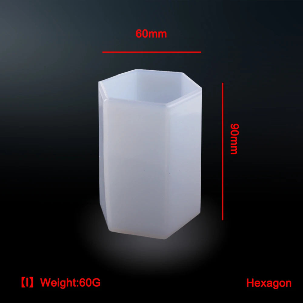 Cylindrical Hexagon Silicone Mold – DIY Resin & Candle Mould