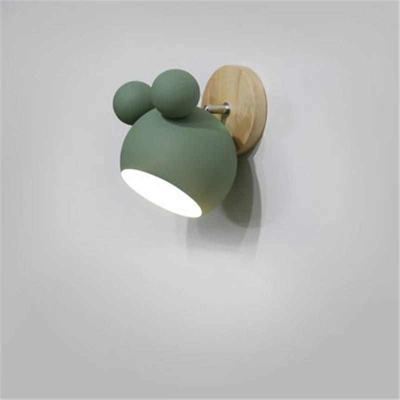 Nordic Mickey Wall Lamp – Cute Children's Bedroom Wall Light