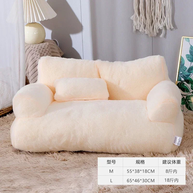 Plush Cat & Dog Bed – Washable, Warm, Cozy Pet Nest Sofa