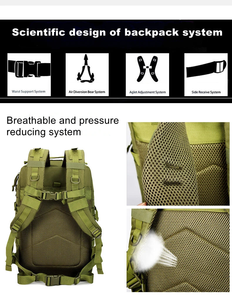 Tactical Backpack – Small Gym, Travel & Hiking Bag with Molle System