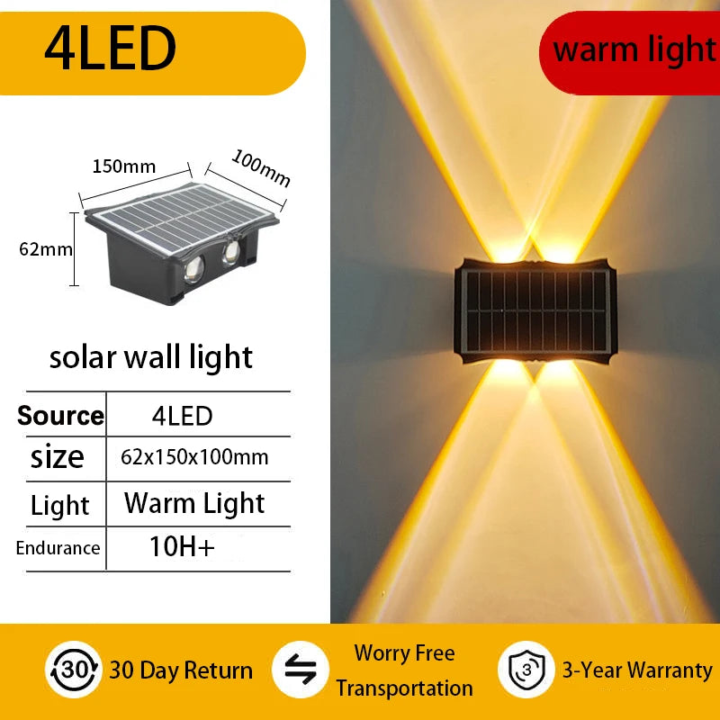Solar LED Outdoor Wall Light – Waterproof Up & Down Lamp