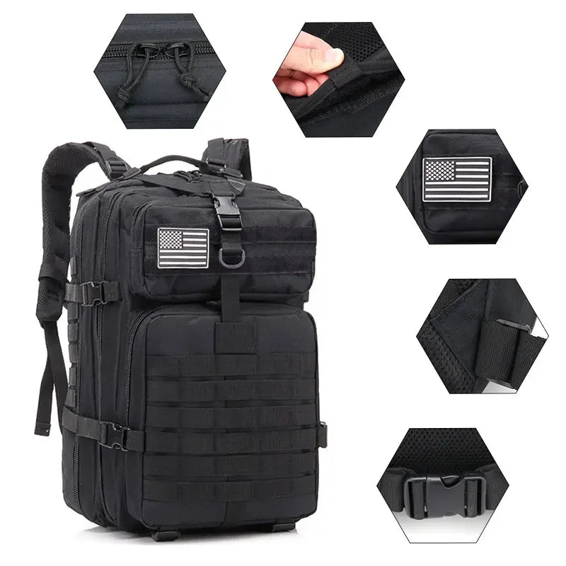 50L Tactical Backpack for Men – Outdoor Travel, Hiking & Hunting Bag