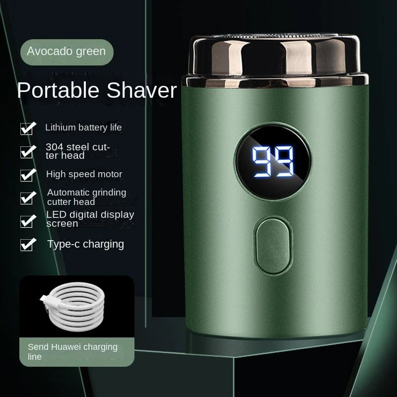Mini Type-C Electric Razor – Portable Steel Gun Shaver with Digital Display